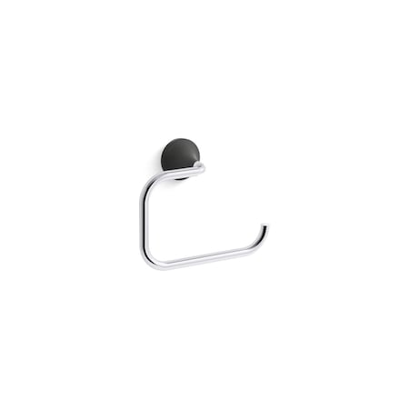 Tone Towel Ring Polished Chrome with Matte Black